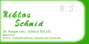 miklos schmid business card